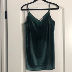 Intimately free people green velvet cami tank adjustable straps S Holiday